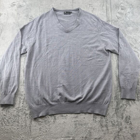 LE 31 Par Simons Pullover Sweater Mens XXL V-Neck Light Blue Tight Knit Preppy - Picture 2 of 6